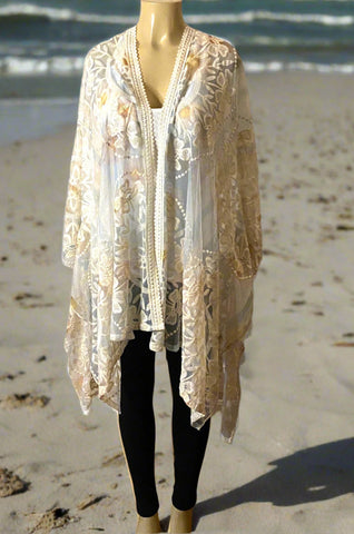 Origami Sky Blue Daisy Kimono