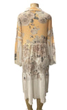 Origami Yellow Floral Oversized Jacket with Lace Trim