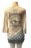 Origami Ivory Multicolor "American Cowgirl" Lace Top