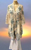 Origami Green Floral Hi-Lo Cardigan