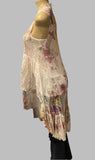 Origami Hi-Lo Lace White Rose Multicolor Vest
