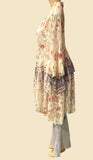 Origami Ivory Floral Hi-Lo Cardigan