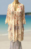 Origami Ivory Floral Hi-Lo Cardigan
