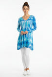One Soul Collection Teal Blue Tie Dye Tunic Small