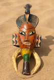 Red African Guro Mask From The Ivory Coast