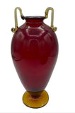 Vintage Hand-Blown Glass Vase Crafted in the Classical Amphora Style