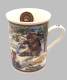 Danbury Mint Vintage Boyds Bear Collector Mugs "Skatin Pond"