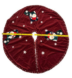 Vintage 2002 Burgundy Prima Creations Christmas Tree Skirt