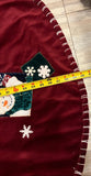 Vintage 2002 Burgundy Prima Creations Christmas Tree Skirt