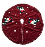 Vintage 2002 Burgundy Prima Creations Christmas Tree Skirt