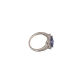 925 Silver Blue Sapphire Halo Ring