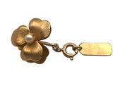 Vintage 12KT Gold Filled Stella 3 Leaf Pearl Pendant
