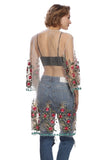 Flower Embroidery Mesh Kimono