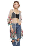 Flower Embroidery Mesh Kimono