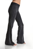 T-Party Mineral Wash Fringe Yoga Pants Black