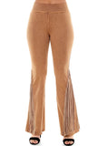 T-Party Mineral Wash Fringe Yoga Pants Camel