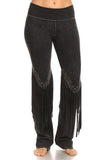 T-Party Western Mineral Wash Fringe & Stone Black