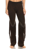 T-Party Western Mineral Wash Fringe & Stone Brown