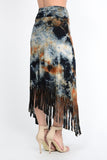 T-Party Multi-Color Tie Dye Fringe Skirt