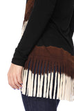 T-Party Western Tri Color Long Sleeve Top Black