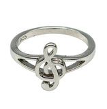 Sterling Silver 925 Treble Clef Music Note Ring Size 5