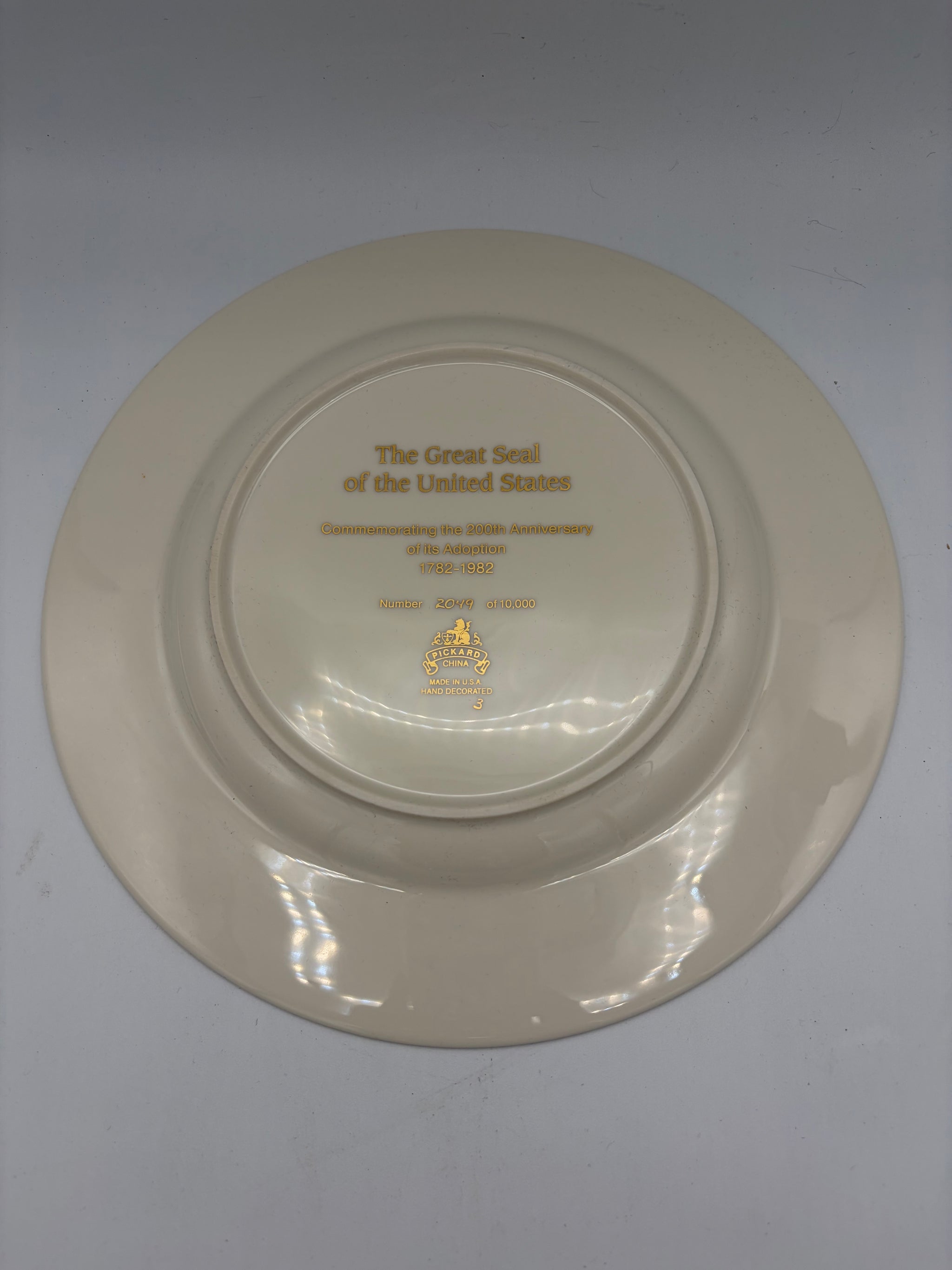 Pickard プレート　 The Great Seal of the US Vintage The 200th Anniversary of the Great Seal of the United