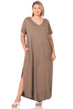 Plus Size Maxi Dress with Pockets