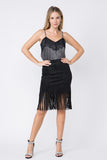 Vocal Faux Suede Fringe Skirt