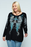 Vocal Plus Size Crystal Long Sleeve