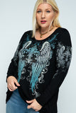 Vocal Plus Size Crystal Long Sleeve