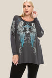 Vocal Plus Size Crystal Long Sleeve