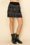 Vocal Crystal Fringe Mini Skirt