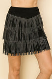 Vocal Crystal Fringe Mini Skirt