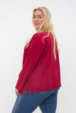 Vocal Plus Size Faux Long Sleeve Jacket with Fringe