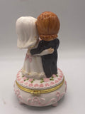 Vintage Wedding "Love Is Everlasting" Bride and Groom Trinket Box