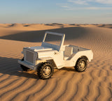 Vintage 1950's White Louis Marx Jeep