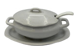 Vintage White Ceramic Mini Tureen With Ladle