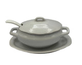 Vintage White Ceramic Mini Tureen With Ladle