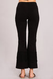 Chatoyant Plus Size Wide Lace Crop Pants Black