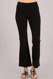 Chatoyant Plus Size Wide Lace Crop Pants Black