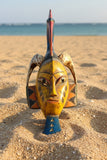 Yellow African Guro Mask From The Ivory Coast