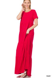 Zenana Tiered Short Sleeve Maxi Dress