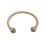 Turquoise and Cubic Zirconia Cable Bracelet