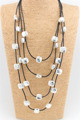 4 Layer Vegan Leather Necklace