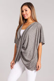 Chatoyant Heather Knit Wrap Top Heather Gray