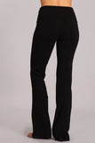 Chatoyant Bootcut Mineral Wash Fold Over Waist Pants Black