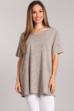 Chatoyant Mineral Washed Casual Tunic Top