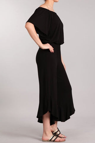 Chatoyant On/Off Should Jumpsuit Black