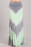 Chatoyant Tie Dye Skirt Mint and Gray