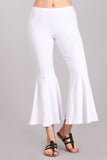 Chatoyant Mineral Wash Cropped Flare Bells White